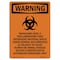 Signmission Safety Sign, OSHA WARNING, 5" Height, Biohazard Level II, Portrait OS-WS-D-35-V-12985 - alternate 1